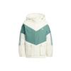Originals Trefoil Color Block Down Jacket With Hood And Brand Logo Print Women Outerwear White Green HS9518
