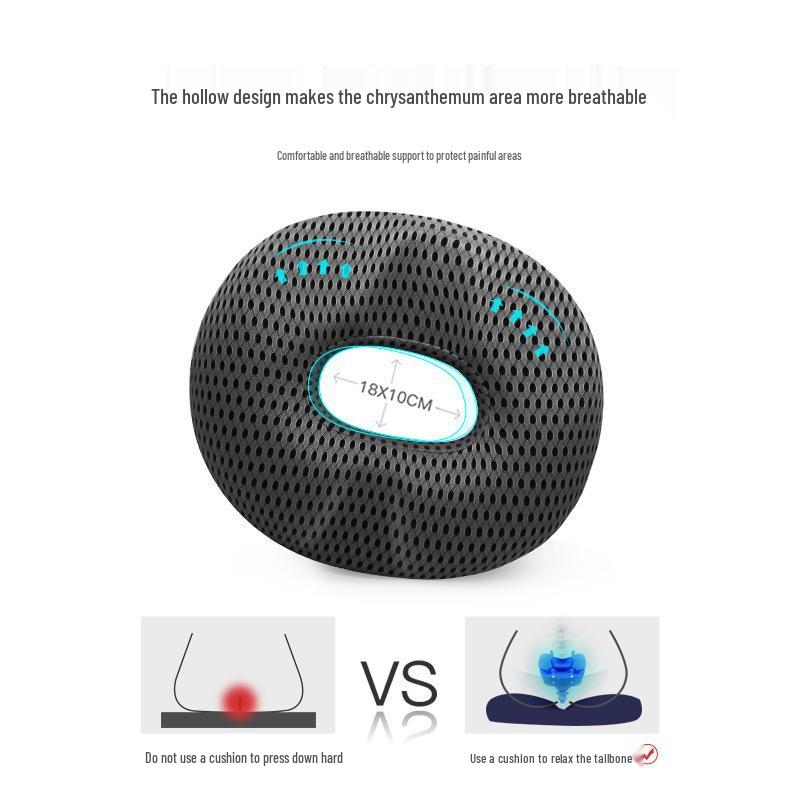 Толстая подушка от геморроя из пены с эффектом памяти | Дышащая подушка для снятия давления с копчика | Массажная поддержка для офисного кресла