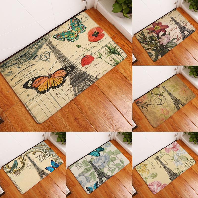 Nordic Butterfly Print Entrance Door Mat Front Door Welcome Mat Washable Bathroom Non-slip Mat Porch Bedroom Carpet