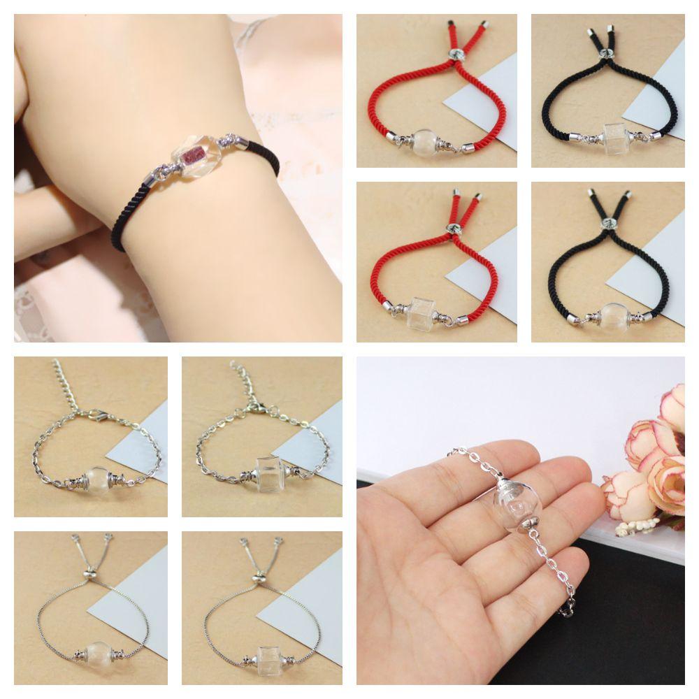 Многоцветный браслет из шнура с подвеской-шармом в виде изогнутого куба на удачу, подарок, стеклянная колба