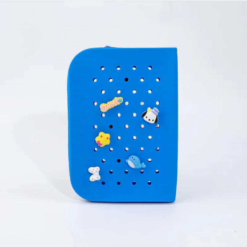 DIY Large Capacity Silicone Pen Storage Case Bag Box Can with Buckles Charms for Student Stationery Organizer School Supplies