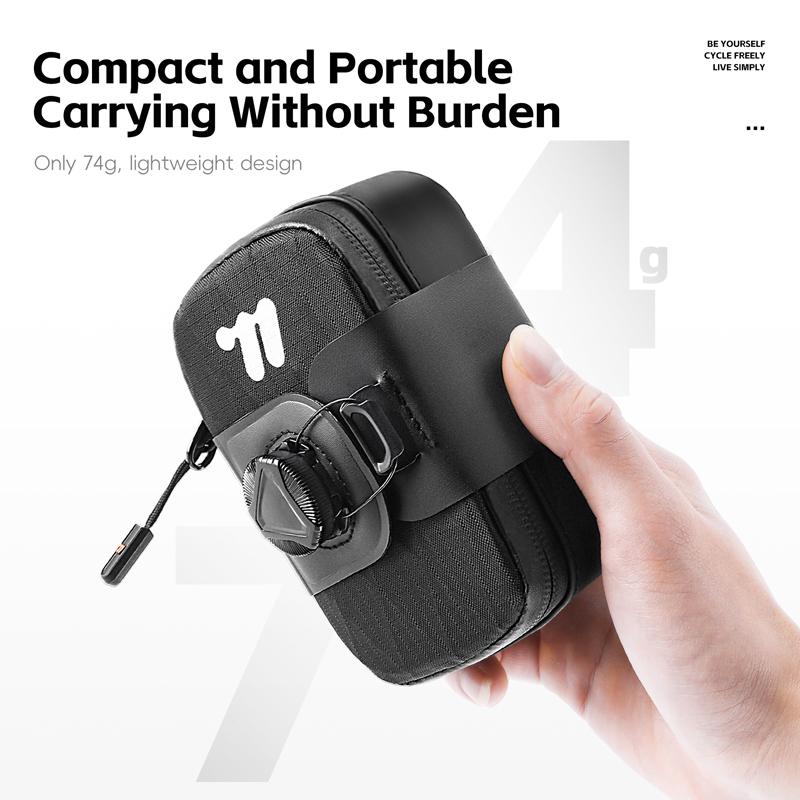 WEST BIKING Mini Bicycle Saddle Bag Knob Self-locking Portable Cycling Tail Bag Tool Storage Bag MTB Road Bike Accessories