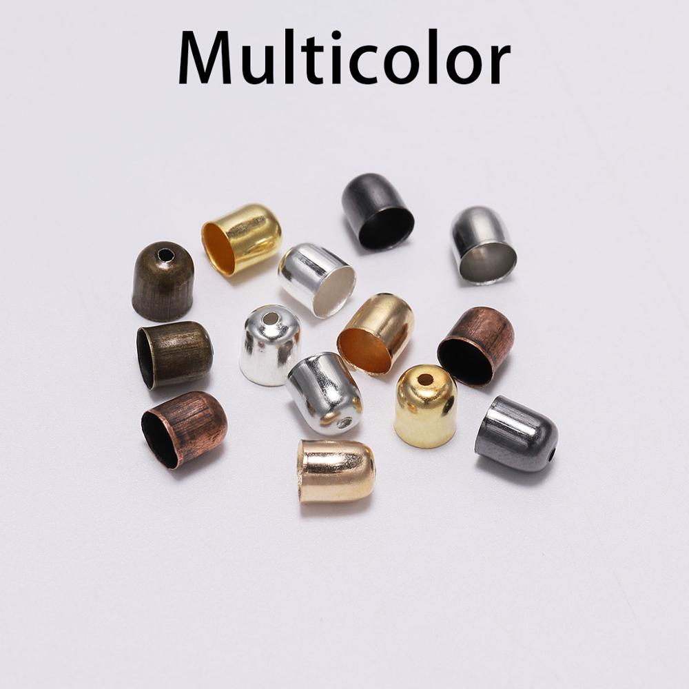 50-100 шт., кожаные шнуры, браслеты, пряжка, наконечник, колпачки с кисточками, 3, 4, 5, 7, 8, 10 мм, колпачки с обжимными концами для изготовления ювелирных изделий своими руками
