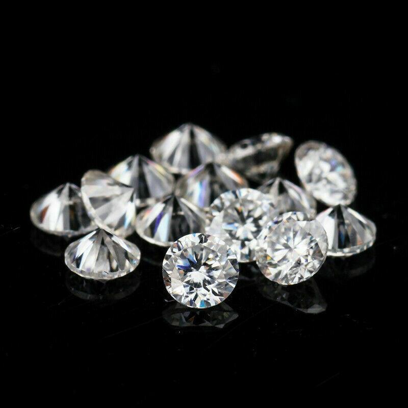 Lab Created DEF Color Diamond 100 Pcs 1.3 mm Round Fabulous Loose Gemstone Lot