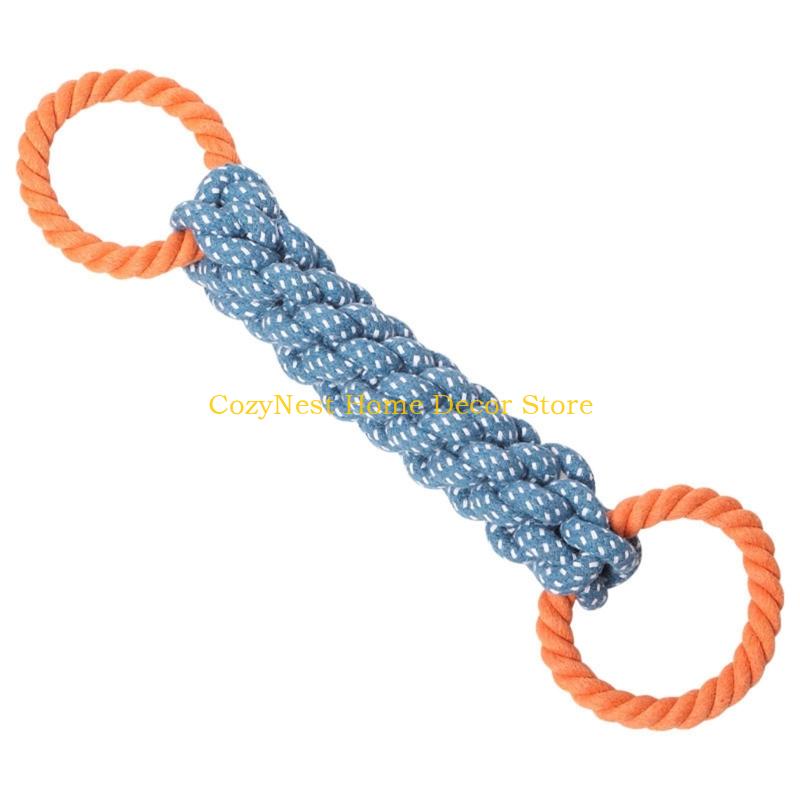 92MF Durability Weave Rope Chew Toy Corn Shape Cotton Rope Pet Chewing Toy for Dental Cleaning and Interactively Play