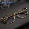 Vintage Square Titanium Alloy Glasses Half-Frame Brand Design Anti Blue Light Reading Glasses For Men Women Reader +1.75 2.5 3.0