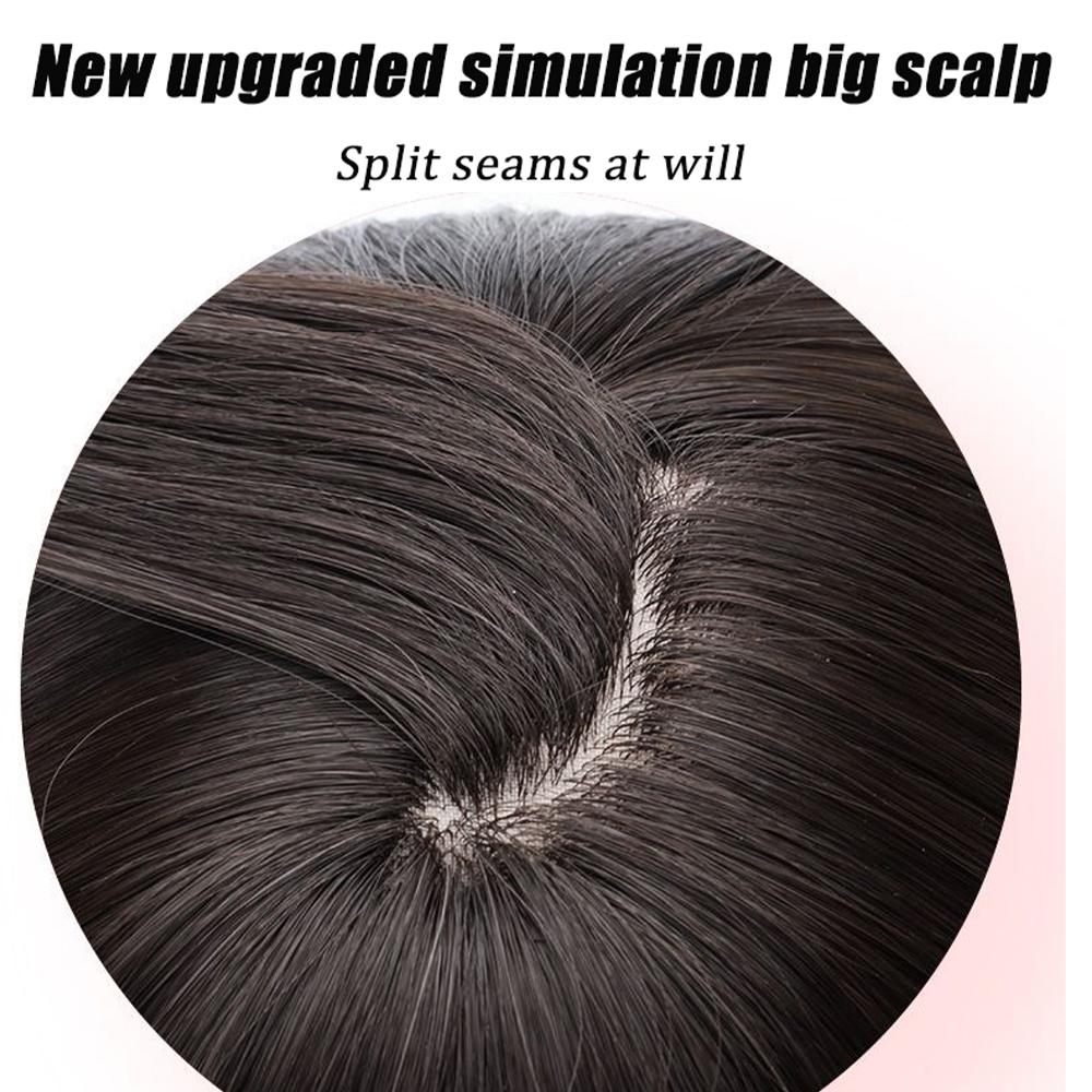 10x13СМ Парик Симуляция Волос Голова Волос Замещающий Блок Женский Натуральный Легкий Дышащий Покрытие Седых Волос Без Следов Пушистый