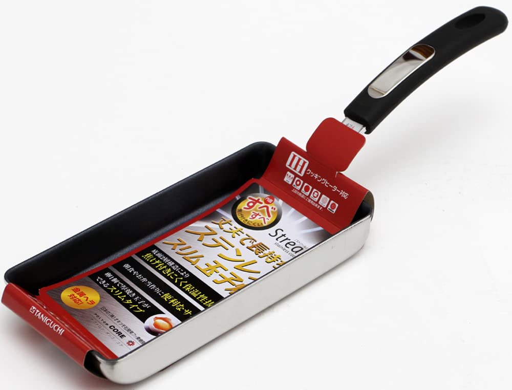 Taniguchi Metal Tamagoyaki That Can Be Made with One Egg Frying Pan IH Gas Fire Compatible 9 X 18 Cm Compatible with Metal Spatula PFOS PFOA Free