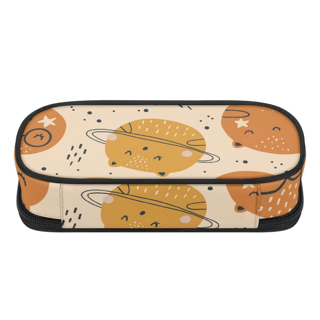 Pencil Pouch Casual Wear Resistant Polyester Secure Zipper with Main Compartment Mesh Pocket and Pen Slots for Boys Girls