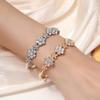 Элегантный женский браслет с инкрустацией бриллиантами в виде цветов - Легкая роскошь в европейском и американском стиле