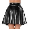 Женские блестящие мини-юбки с металлическими рюшами и рюшами, вечерние клубная одежда в стиле панк, уличная одежда с высокой талией, расклешенная юбка Rave, коктейльный костюм
