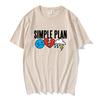 Оригинальная футболка с логотипом из 3 иконок группы SIMPLE PLAN, принт, короткий рукав, хлопок, летняя, с круглым вырезом, унисекс, уличная одежда, топ