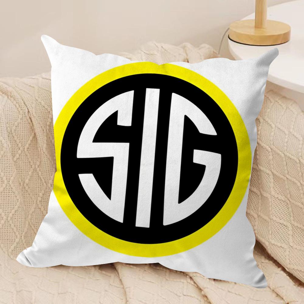 SSig SSauer Cushion Cover Short plush Doublesided Print Square Throw Pillow Covers Sofa Home Cushion Decor
