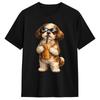 Funny Shih Tzu Drinking Iced Coffee Tshirt Summer Cotton Tshirts For Unisex Design Tshirt Short Sleeve Y2k Casual Clothing