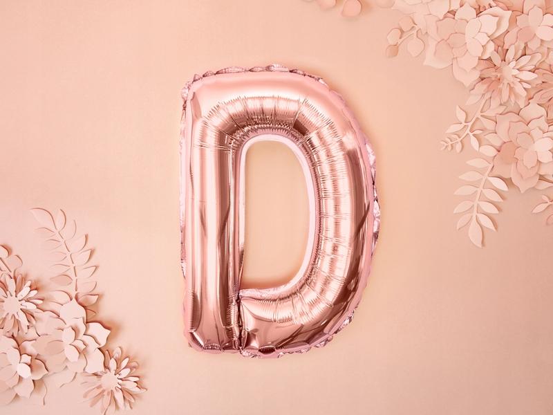 Foil Balloon Letter "D", 35Cm, Rose Gold 1pc