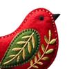 Handmade Felt Bird Ornament, Vintage Embroidery Bird Hanging Decoration, Handcrafted Colorful Bird Christmas Tree Ornament