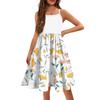 The Summer Children Condole Girls Printed Sleeveless Cute Flower Princess Leisure Dresses