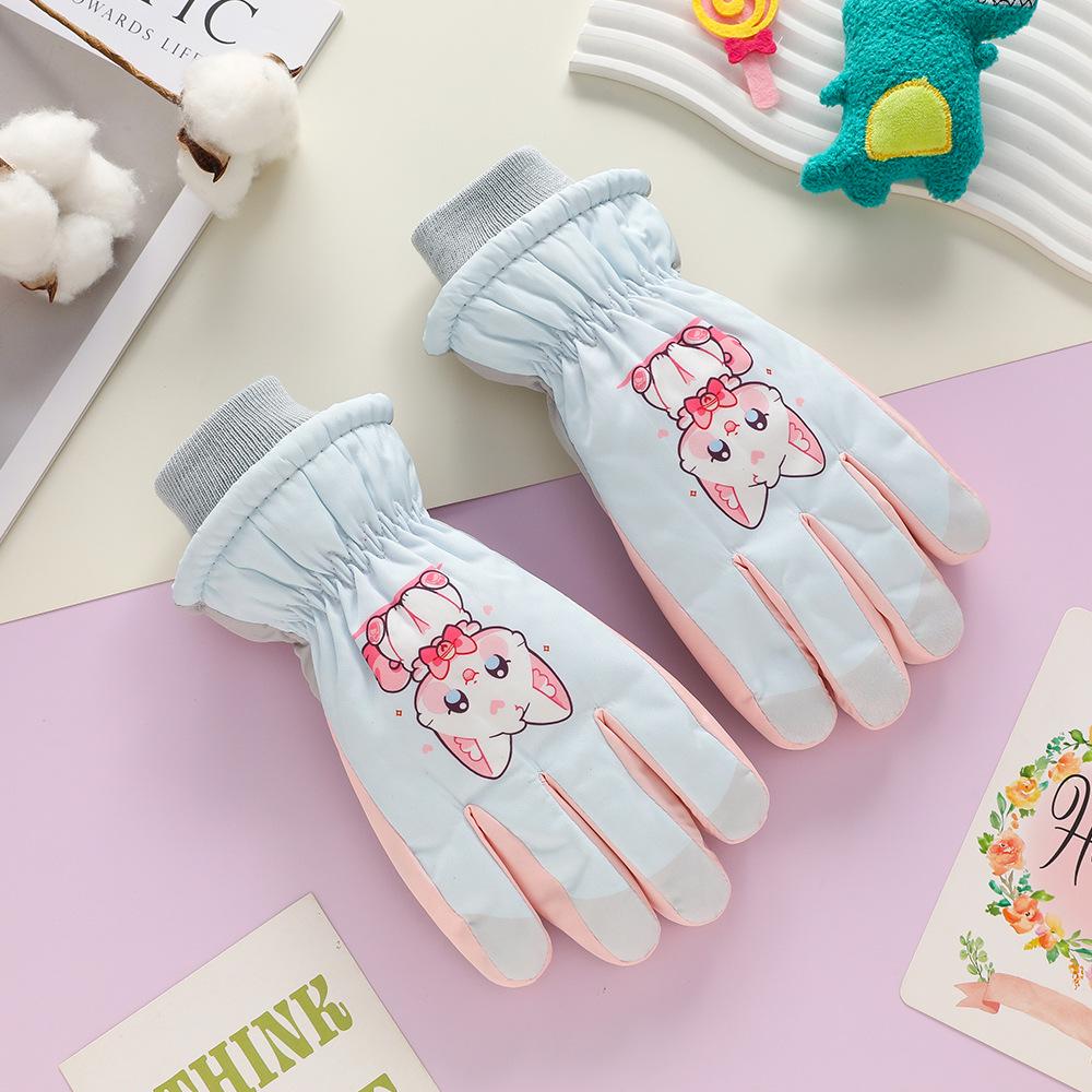 Ветрозащитные детские зимние лыжные и велосипедные перчатки - Водоотталкивающие, на флисовой подкладке, Морозостойкие для мальчиков и девочек