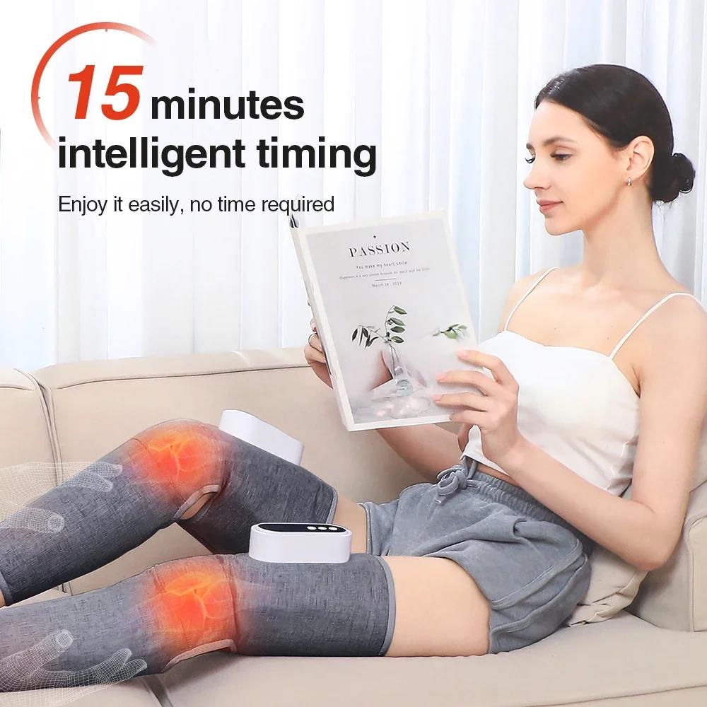 Electric Air Pressure Leg Massager Wireless 360° Hot Compress Thigh Calf 3 Speed Smart Massager Relax Muscle Relieve Fatigue