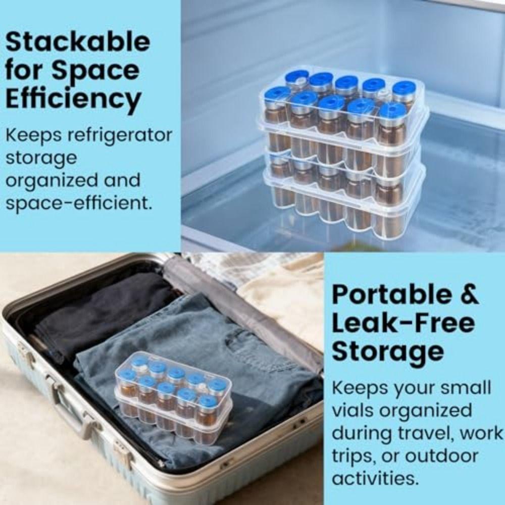 штабелируемый ящик для хранения микропробирок, 10 ячеек, контейнер для криопробирок, кейс для хранения виал, органайзер для холодильника