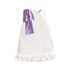 Girls Fashion Dress Summer Children's Round Neck Bow Solid Color Princess Dress
