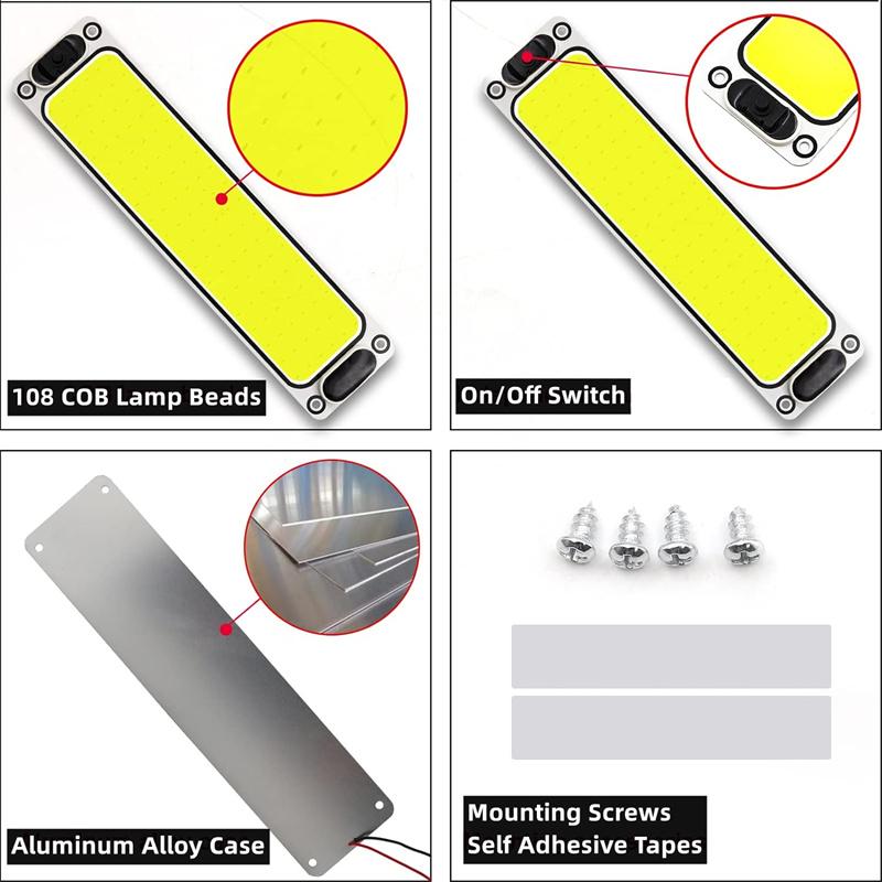 12-24 В автомобильное внутреннее освещение светодиодная полоса для чтения ночник лампа для внутреннего освещения с выключателем для фургона, грузовика