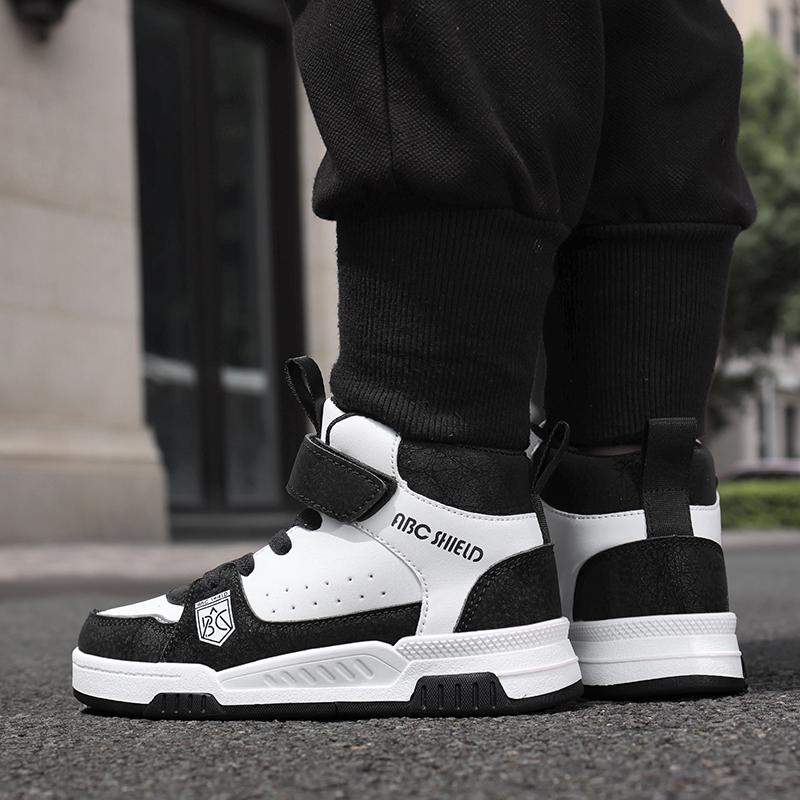 Детская модная и удобная обувь на липучках, на толстой подошве, высокие кеды, уличная повседневная спортивная обувь 28-39