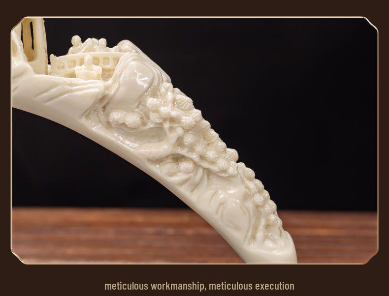 Ivory Chinese-Inspired TV Cabinet & Wine Storage for Living Room