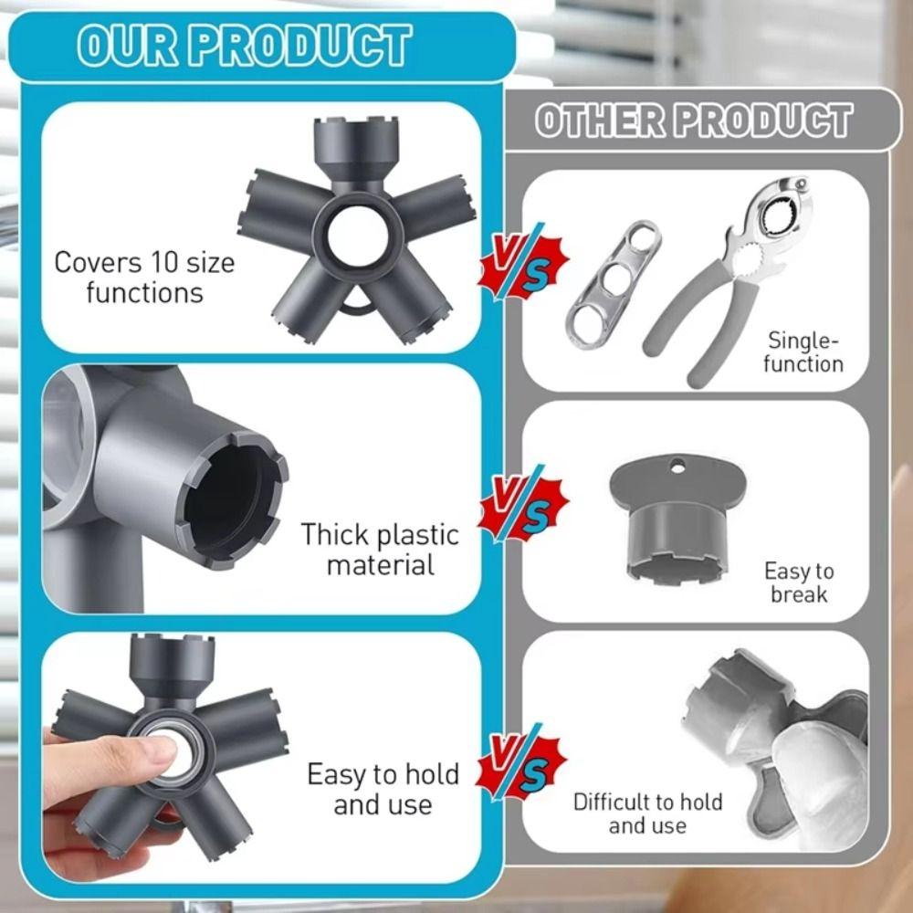 Home Repair Faucet Aerator Removal Tool Plastic Faucet Wrench Fixed Spanner  Tap Water Leakage