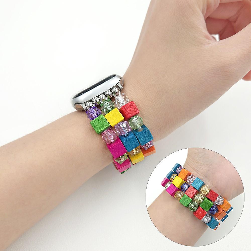 Bracelet Watch Strap for Apple Watch Series 10 Ultra 9 8 7 SE 6 5 4 3 2 1 46mm 49mm 45mm 44mm 42mm Wood Resin Beads Wrist Band