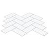 Herringbone Tile 10 pcs White Grey 30 x 30 cm