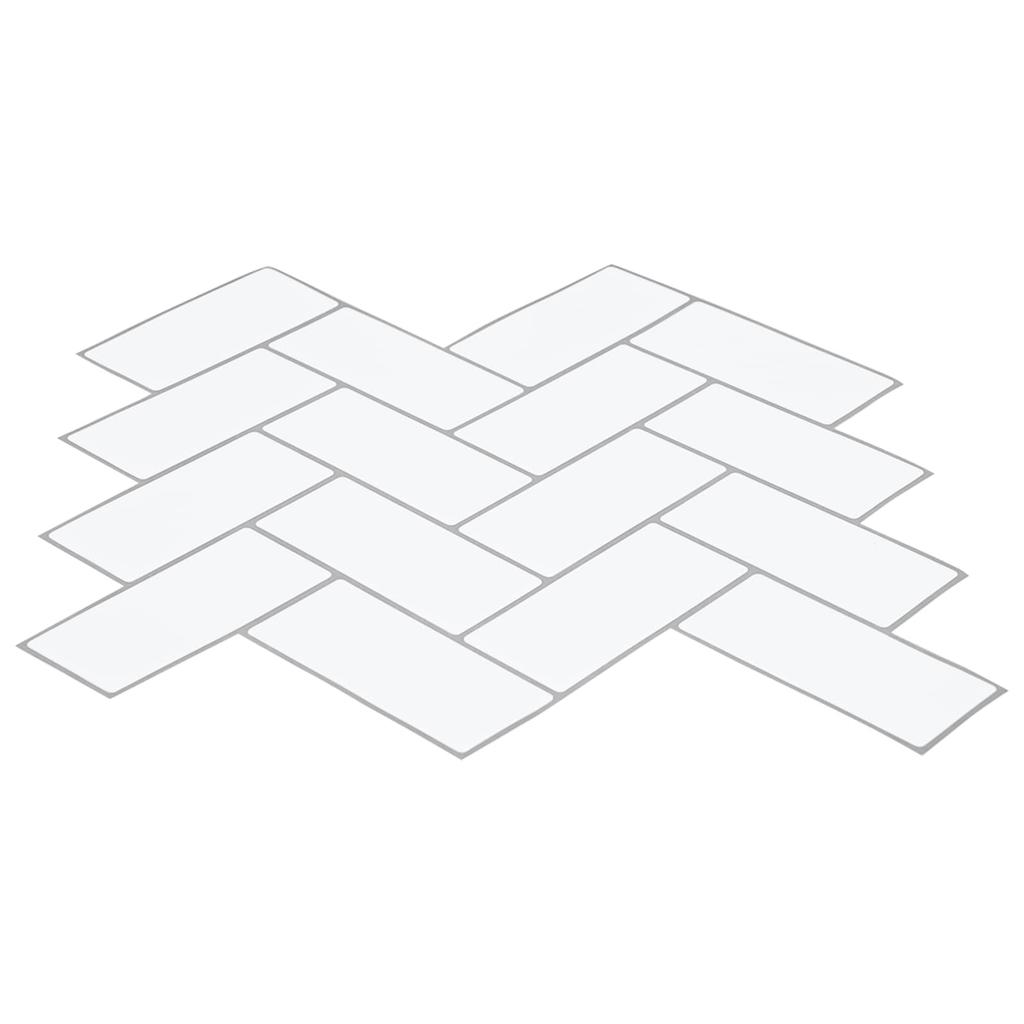 Herringbone Tile 10 pcs White Grey 30 x 30 cm