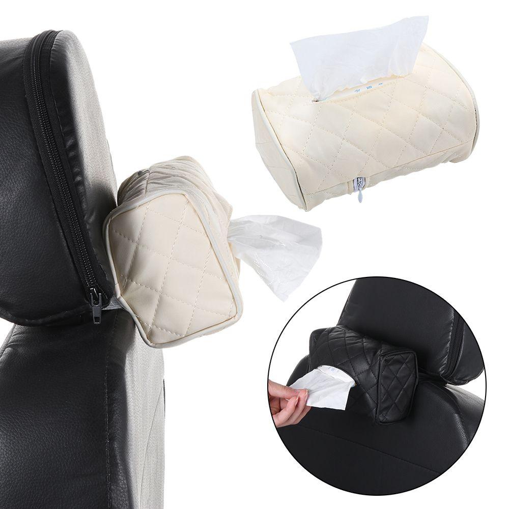 Держатель на спинку сиденья Автомобильное украшение Кожаная сумка для салфеток Бумажная обложка Органайзер Коробка для хранения салфеток