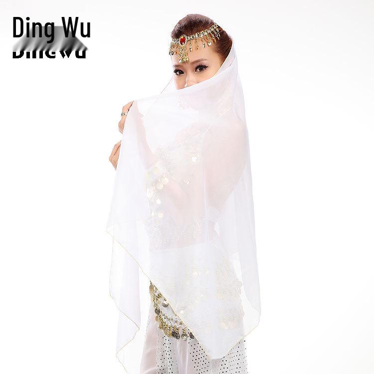 Women's Chiffon Belly Dance Headscarf with Rhinestone Chain