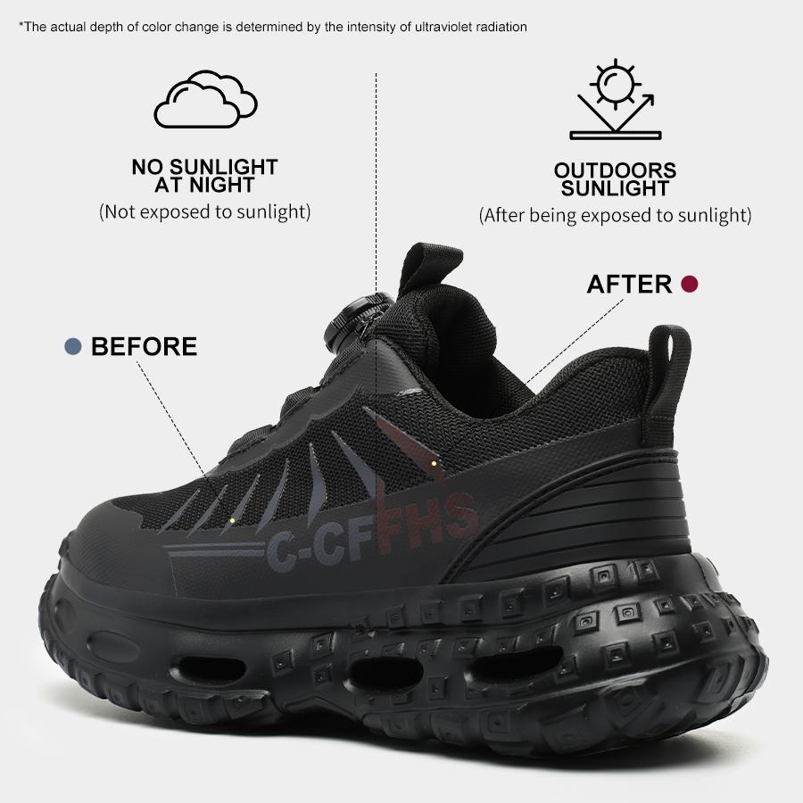 Rotating button Women Safety Shoes Anti-smash Anti puncture Work Shoes Steel toe Boots Protection Shoes Breathable Work Sneakers