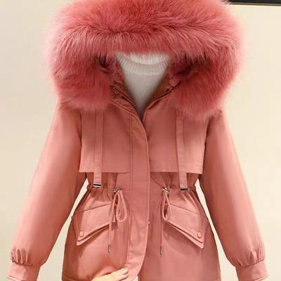 Флис и более плотный пирог преодолеть женский короткий свободный большой размер пуховая хлопковая подстежка куртка осень и зима с капюшоном повседневная хлопковая подстежка куртка