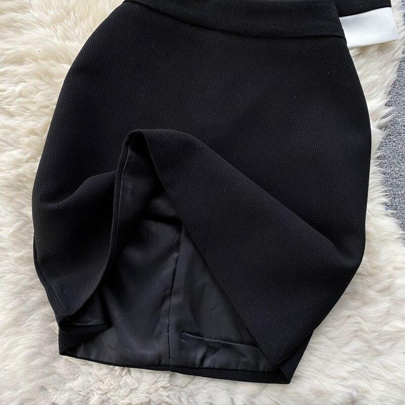 Autumn And Winter French Small Incense Wind Short Retro Temperament Tweed Top + A-Line Short Skirt Two-Piece Set