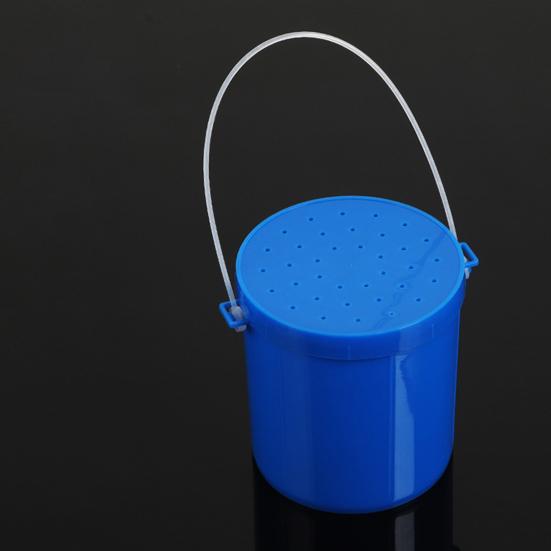 Live Bait Bucket with Portable Handle Breathable Anti-drop Cover Fishing Earthworm Storage Box Small Live Red Worm Container Fishing Accessories