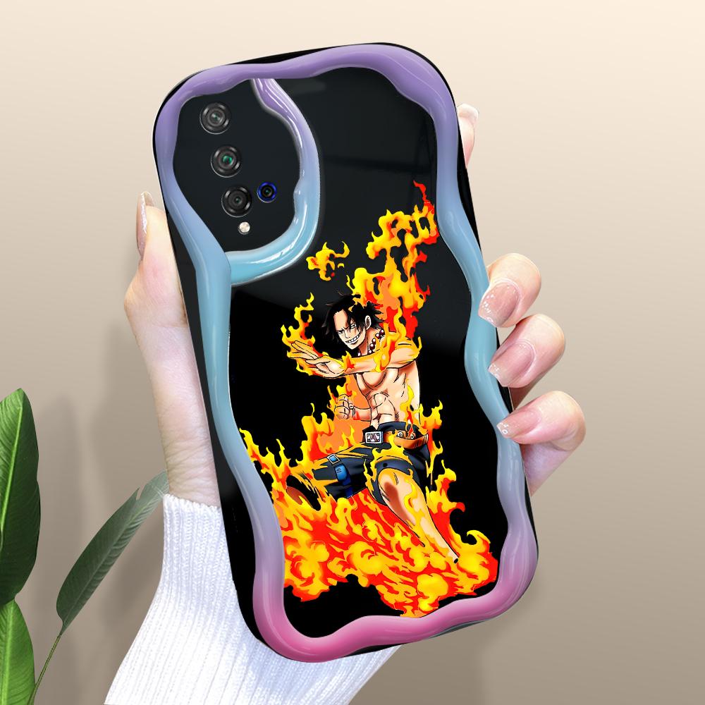 Cute Cartoon Pattern Cream Texture Casing Wavy Edge Soft Silicone Cover Phone Case for Huawei Honor Infinix Tecno iPhone