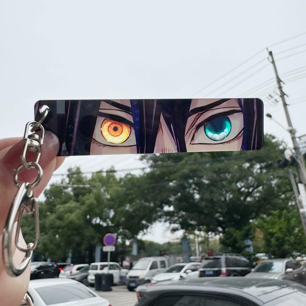 Брелок-подвеска Аниме Клинок, рассекающий демонов Kimetsu No Yaiba Камадо Тандзиро Двусторонний HD Подвеска для сумки Подарок для фанатов Реквизит для косплея Ювелирный подарок