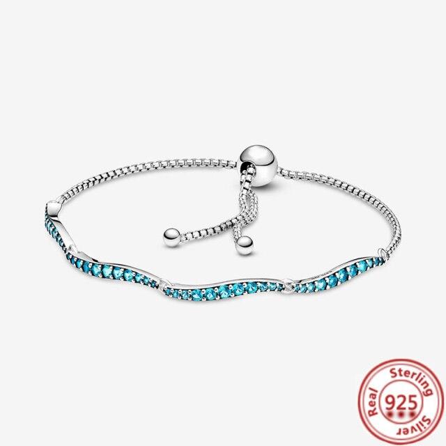 Корона-змея-цепочка, браслет из 100% стерлингового серебра 925 пробы, безопасные бусины в форме сердца, подвески, браслеты для женщин и девочек, изготовление ювелирных изделий своими руками