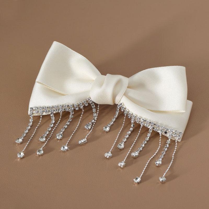 Новые заколки для волос с бантом и стразами, заколки-шипочки для женщин, весенние заколки для хвостиков, аксессуары для волос для девочек, блестящие головные уборы