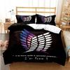 Cartoon 3DPrinted A-Attack On Titan Bedding Set Duvet Cover Pillowcase Anime Kids Bedroom Decor Single Double Large Size Bedding