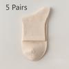 5 пар хлопковых носков до середины икры на весну, лето и осень. Антибактериальные носки из чесаного хлопка с защитой от запаха. Удобные носки из хлопка без косточек.
