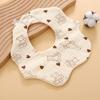 Soft Cotton Baby Bib 6 Layer Feeding Bib Adjustable Kids Saliva Towel  Newborn