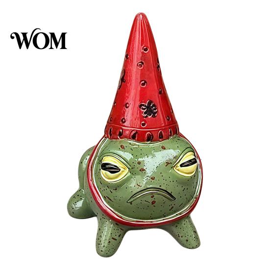 Miniature Outdoor Figurine Frog Figurine, Little Statue with A Party Handmade Sculpture Hat, Decorative Resin Ornament for Garden Courtyard