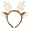 Reindeer Antlers Headband - Animal Ears Headband Fluffy Realistic Deer Antlers Headband Party Cosplay Deer Costume for Christmas