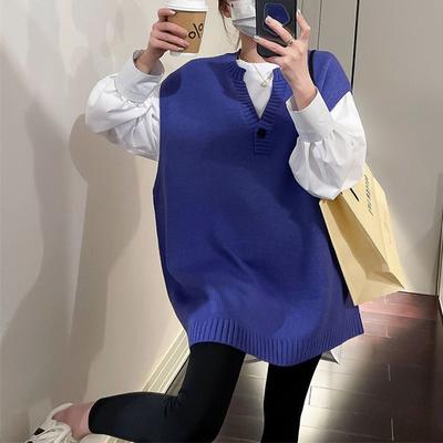 Вязаный жилет 2025 Осень Новый Безрукавный и Тонкий Сложенный Носить Свободный и Универсальный Женский Жилет Свитер