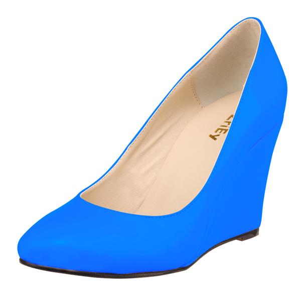 Women's Pumps Pointed Toe Fashion Shoe High Heel Wedges Female Patent Leather Shoes Shoe