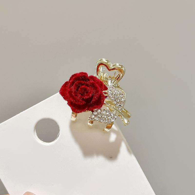 Маленькая заколка для волос Pearl Rhinaute, женская сетчатая заколка для знаменитостей, нежный высокий зажим для хвоста, корейская расширенная заколка для волос с боковым разрезом, головной убор